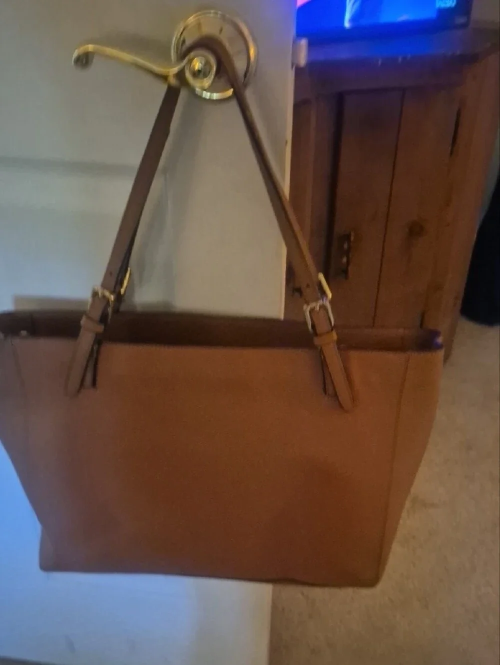 Tory Burch Tan Leather Tote with Gold Hardware
